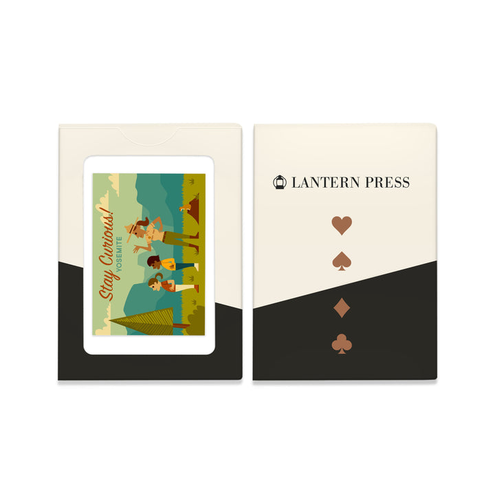 Playing Cards, Yosemite National Park, California, Stay Curious, Ranger Scene, Geometric, 52 Card Deck with Jokers in Box, Unique Art