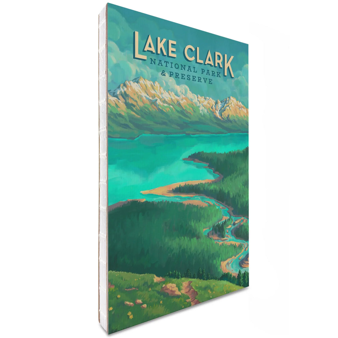 Lined 6x9 Journal, Lake Clark National Park and Preserve, Alaska, Oil Painting, Lay Flat, 193 Pages, FSC paper