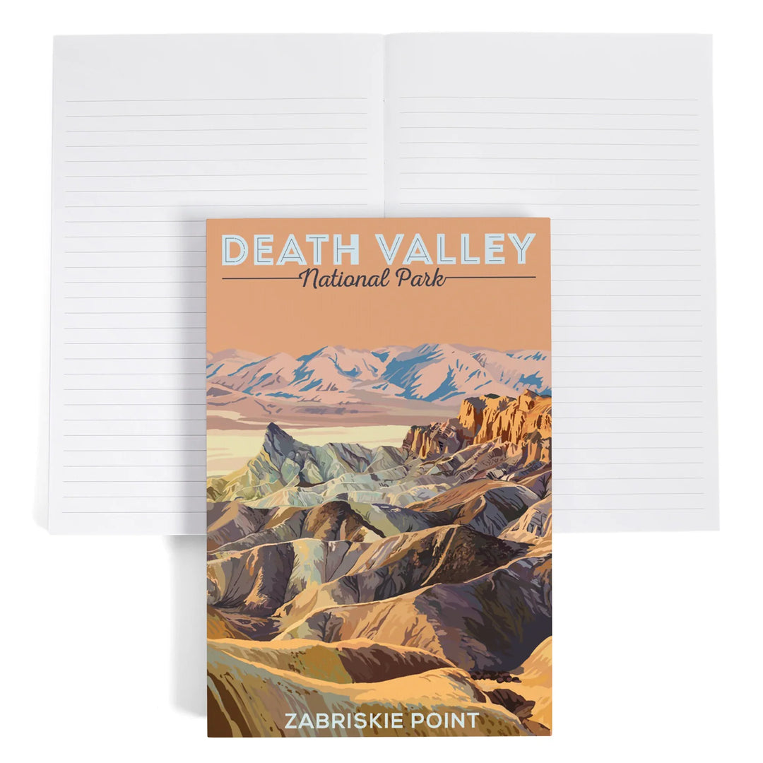 Lined 6x9 Journal, Death Valley National Park, California, Zabriskie Point, Painterly Series, Lay Flat, 193 Pages, FSC paper