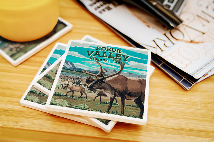 Kobuk Valley National Park, Alaska, Painterly National Park Series, Coaster Set