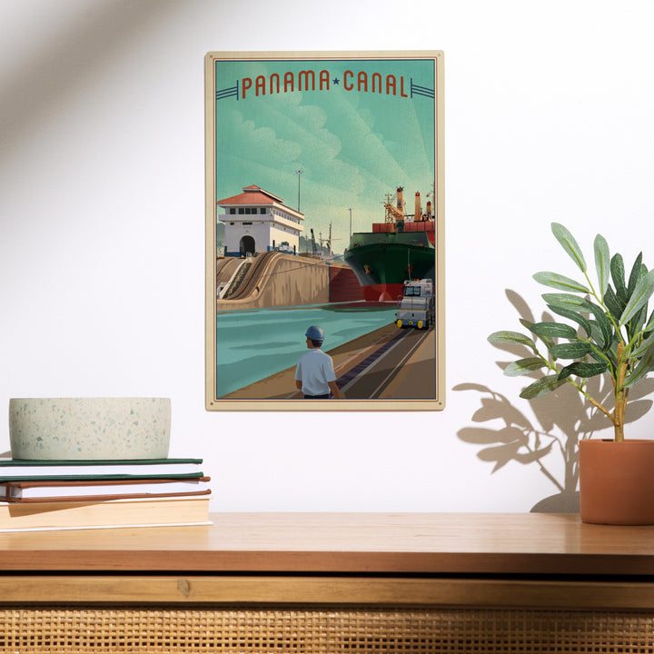 Panama Canal, Litho, Wood Sign and Postcards