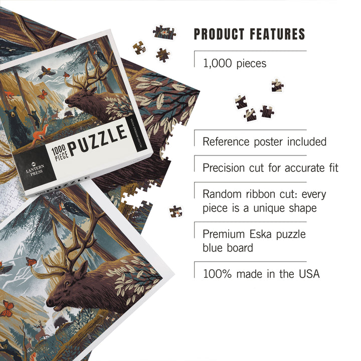 Wildlife Utopia, Forest, 1000 Piece Jigsaw Puzzle