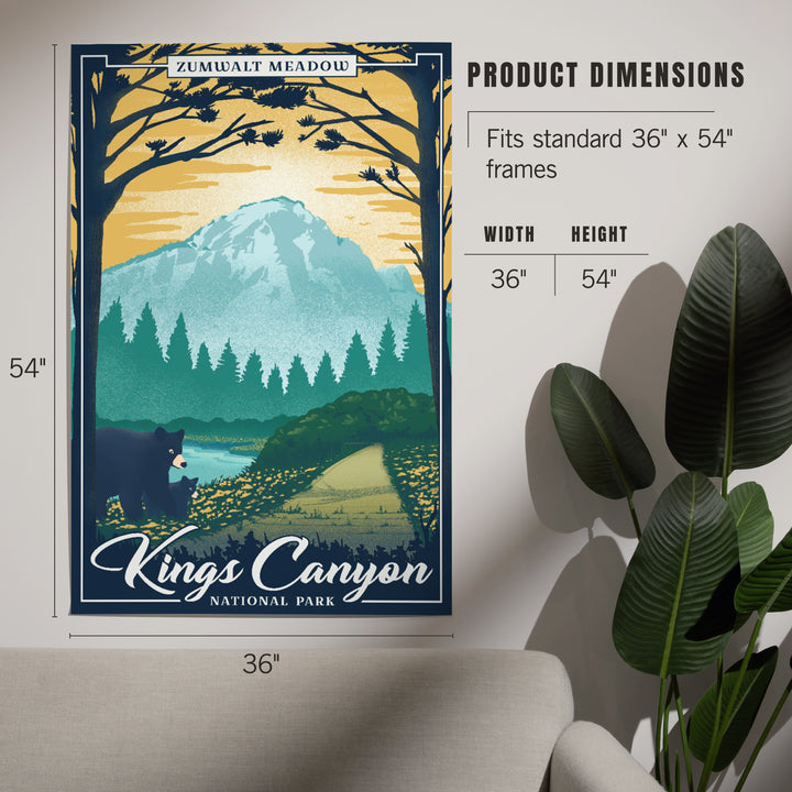 Kings Canyon National Park, California, Lithograph National Park Series, Zumwalt Meadow, Art & Giclee Prints
