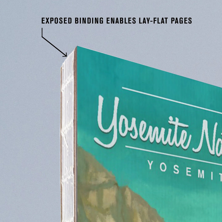 Lined 6x9 Journal, Yosemite National Park, California, Yosemite Falls and Rainbow, Lay Flat, 193 Pages, FSC paper