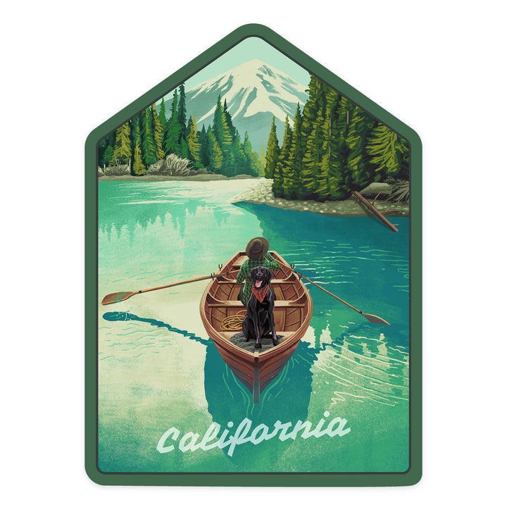 California, Quiet Explorer, Boating, Mountain, Contour, Vinyl Sticker - Lantern Press