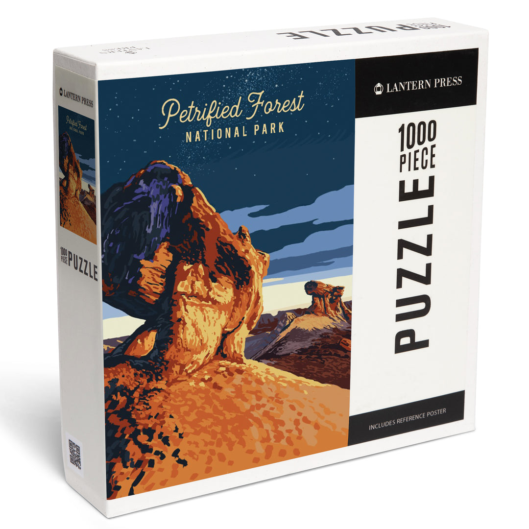 Petrified Forest National Park, Arizona, Painterly, Night Sky, 1000 Piece Jigsaw Puzzle