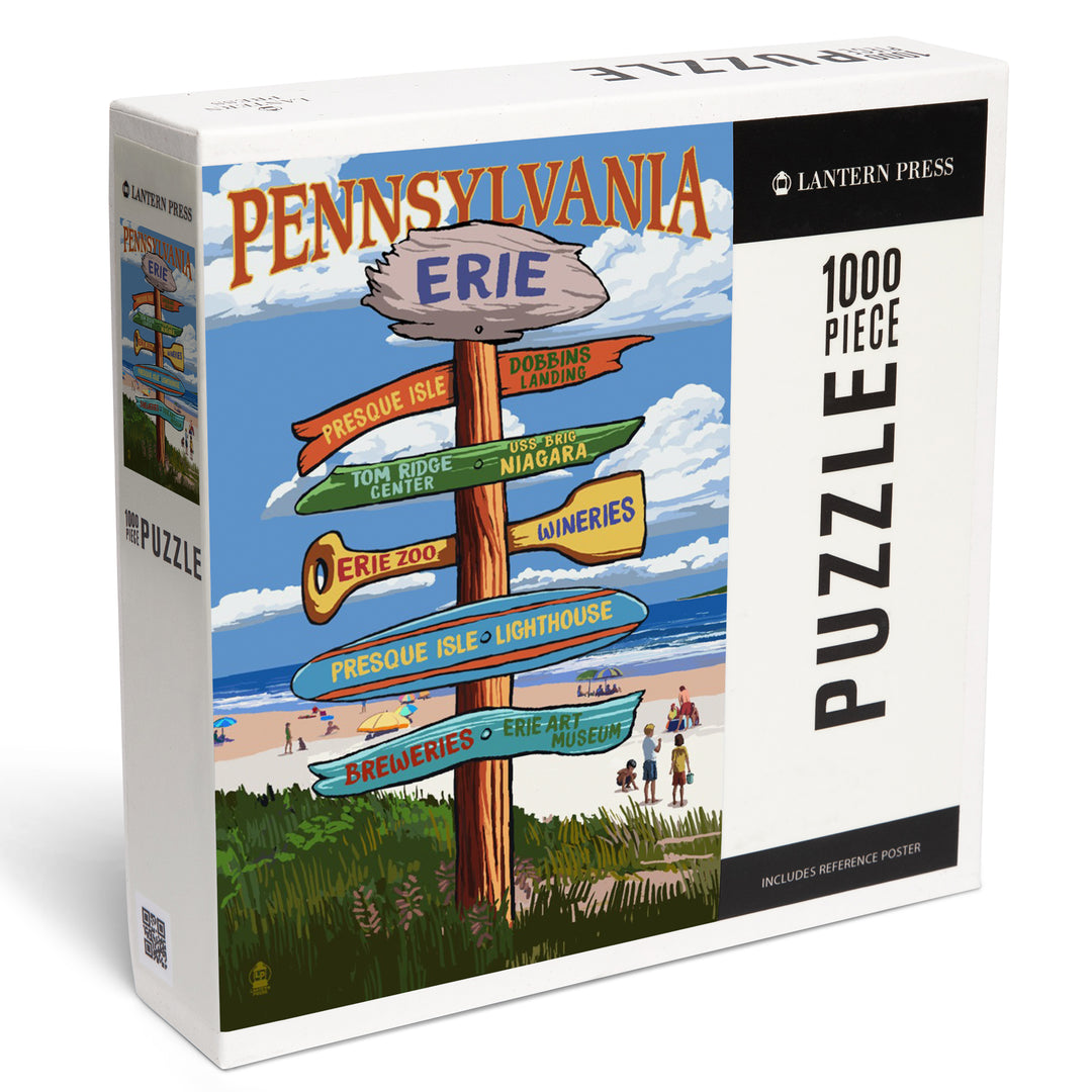 Erie, Pennsylvania, Destination Signpost, 1000 Piece Jigsaw Puzzle
