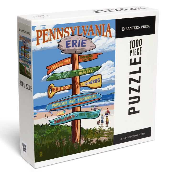 Erie, Pennsylvania, Destination Signpost, 1000 Piece Jigsaw Puzzle