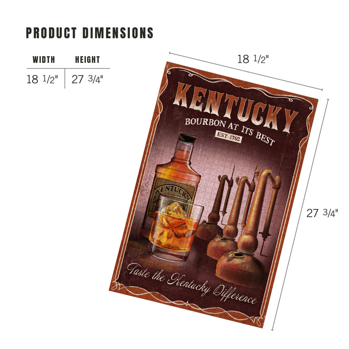 Kentucky, Whiskey Vintage Sign, Jigsaw Puzzle