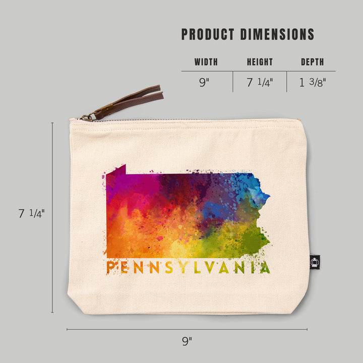 Pennsylvania, State Abstract Watercolor, Contour, Lantern Press Artwork, Accessory Go Bag