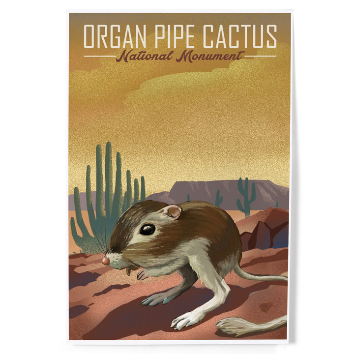Organ Pipe Cactus National Monument, Arizona, Kangaroo Rat, Lithograph, Art & Giclee Prints