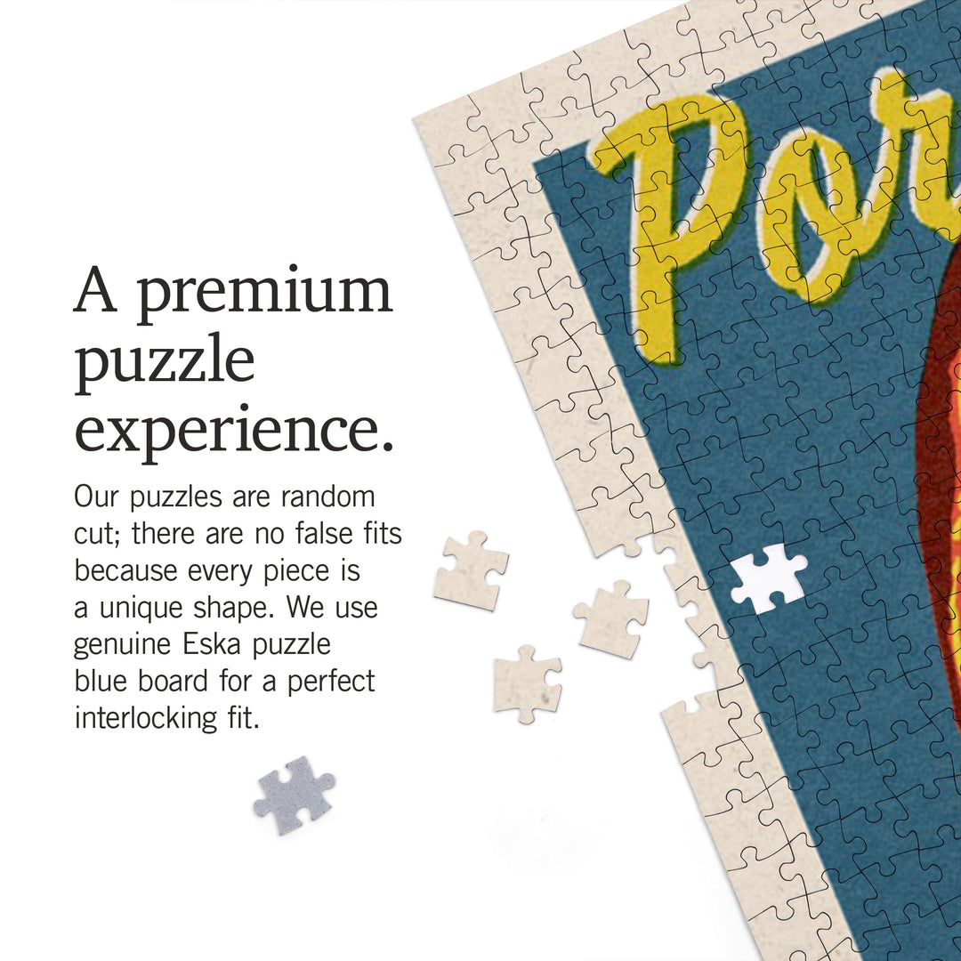 Portland, Maine, Woodblock City Series, Lobster, 1000 Piece Jigsaw Puzzle