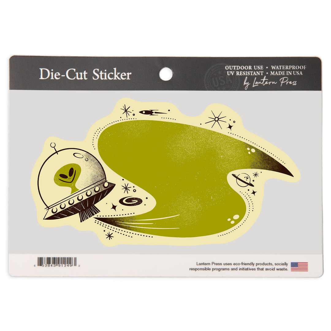 Midcentury, Alien, Vinyl Sticker