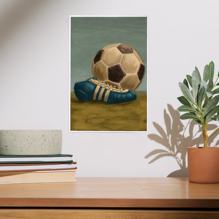 Soccer Ball and Cleat, Oil Painting, Art & Giclee Prints
