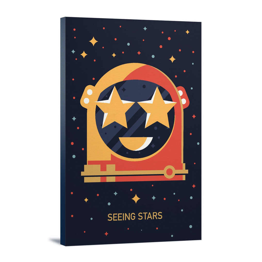 Equations and Emojis Collection, Astronaut Helmet, Seeing Stars, Stretched Canvas - Lantern Press