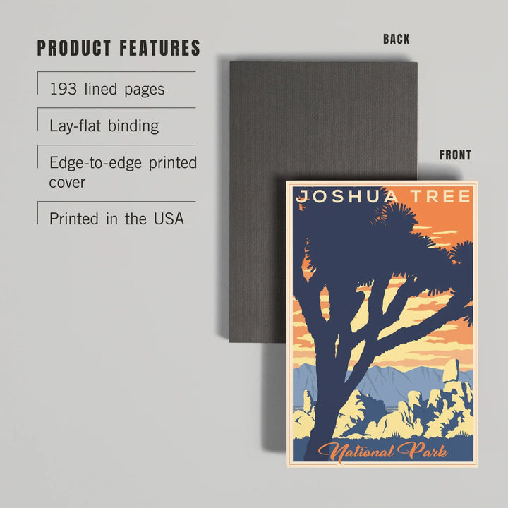 Lined 6x9 Journal, Joshua Tree National Park, California, Lithograph, Lay Flat, 193 Pages, FSC paper