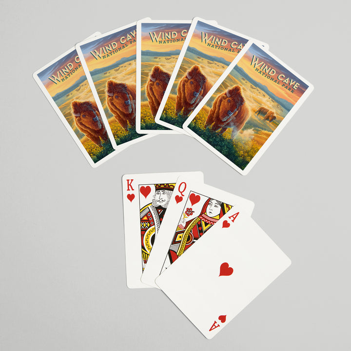 Playing Cards, Wind Cave National Park, South Dakota, Oil Painting, 52 Card Deck with Jokers in Box, Unique Art