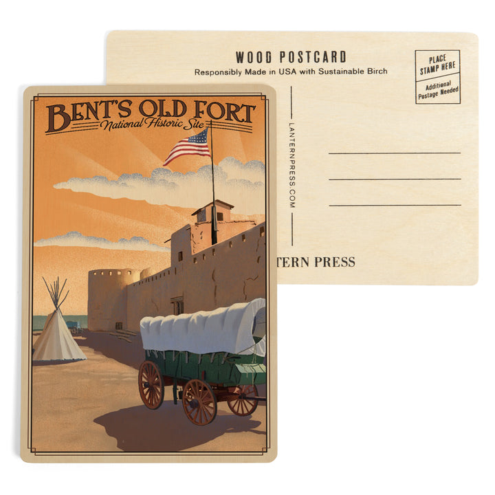 La Junta, Colorado, Bents Old Fort National, Wood Sign and Postcards