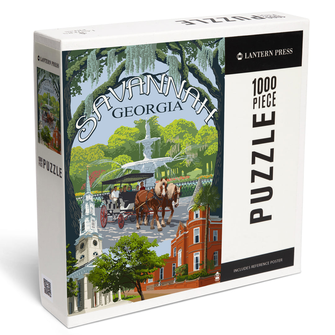 Savannah, Georgia, Town Views, Jigsaw Puzzle
