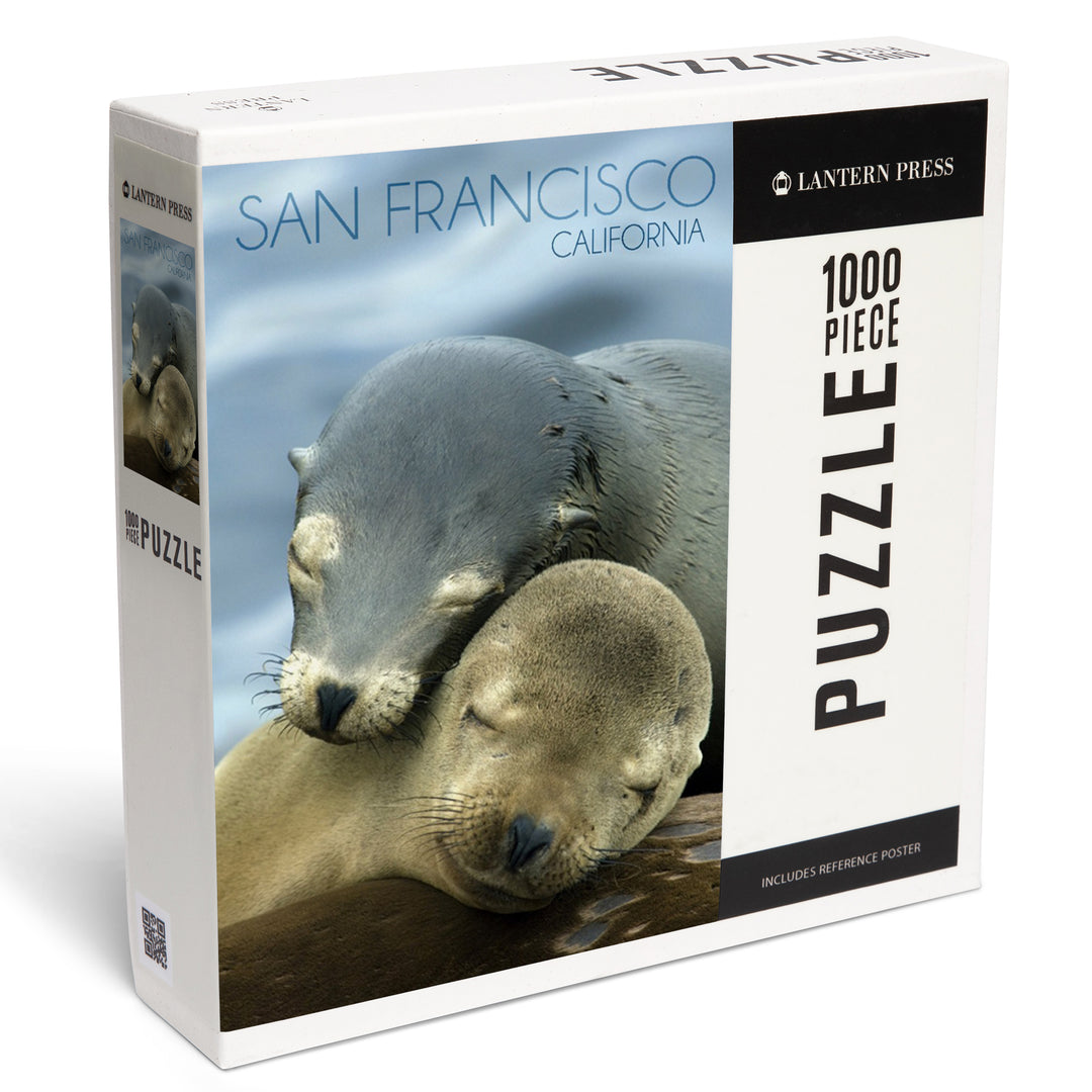 San Francisco, California, Sea Lions Cuddle, Photography, 1000 Piece Jigsaw Puzzle