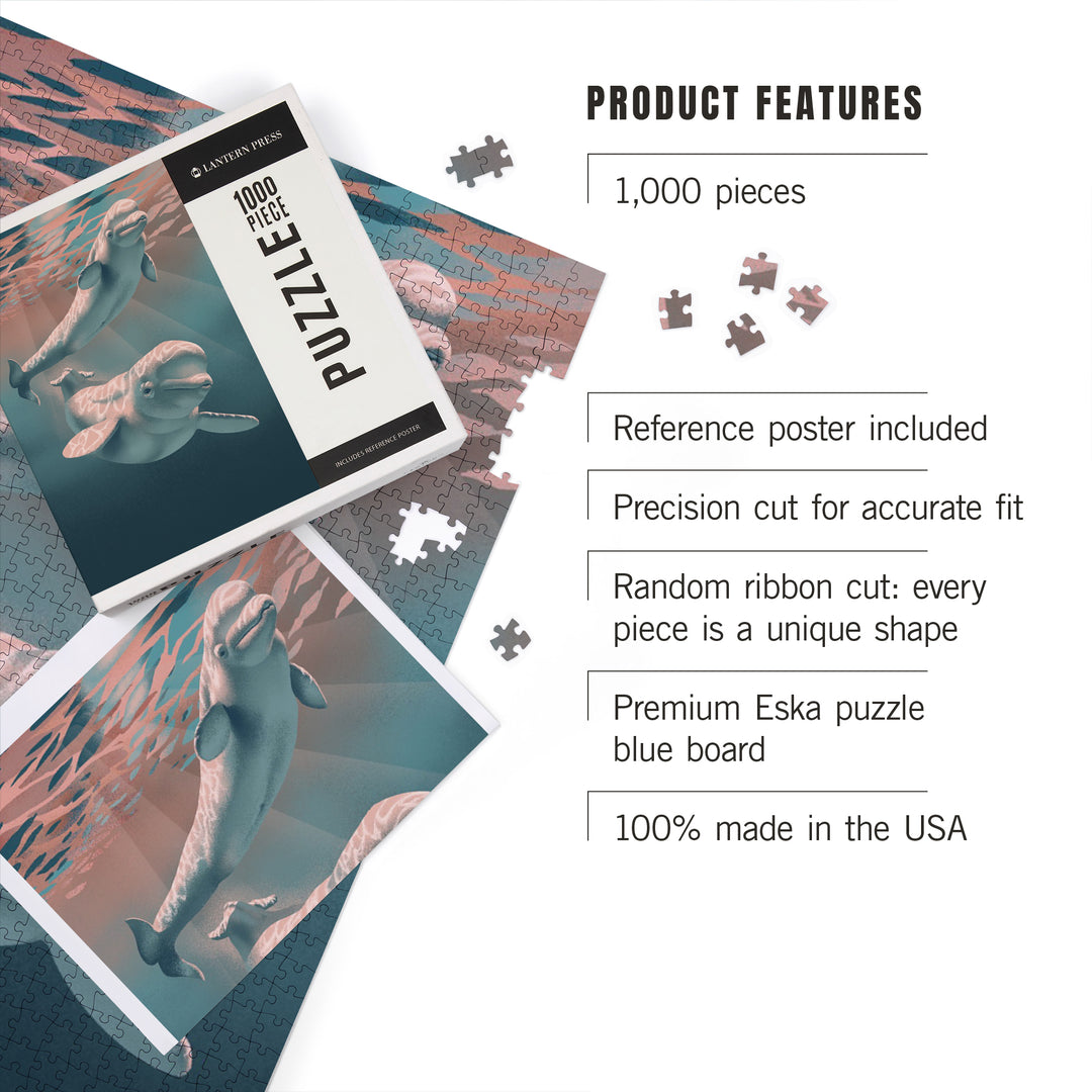 Lithograph, Beluga, 1000 Piece Jigsaw Puzzle