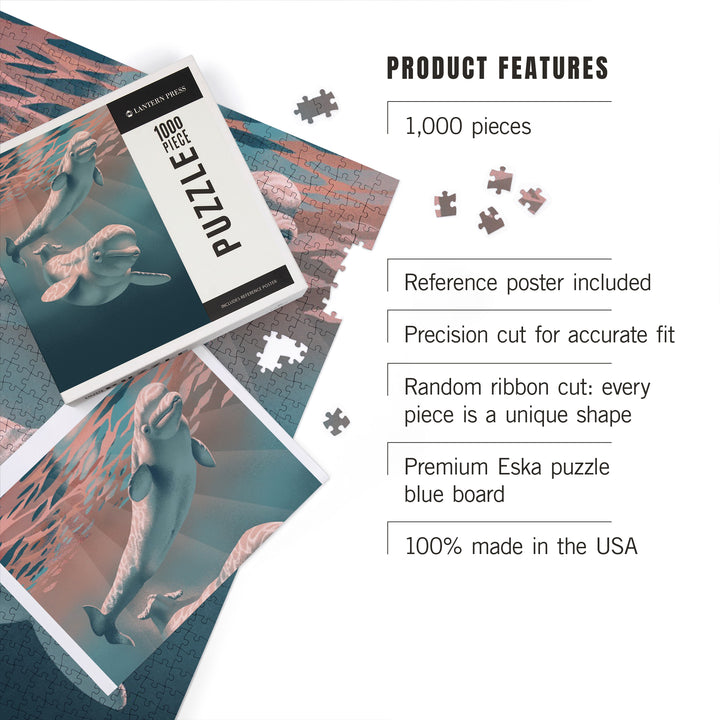 Lithograph, Beluga, 1000 Piece Jigsaw Puzzle