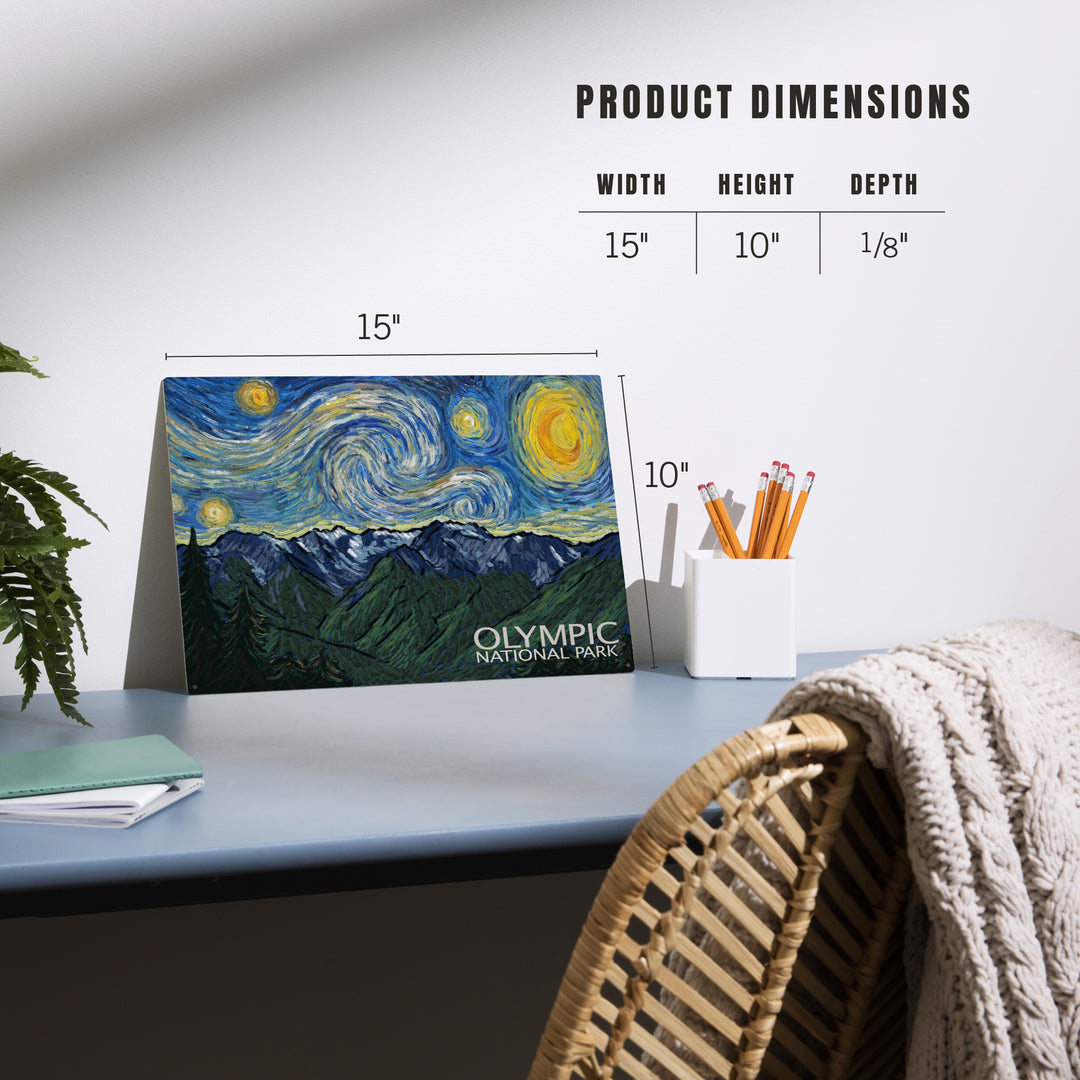 Olympic National Park, Washington, Starry Night, Wood Sign and Postcards