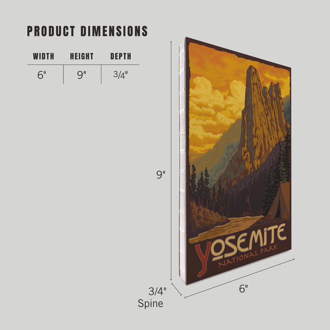 Lined 6x9 Journal, Yosemite National Park, California, Sentinel, Lay Flat, 193 Pages, FSC paper