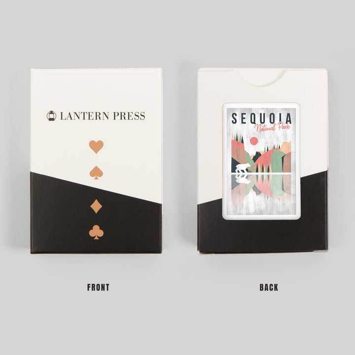 Playing Cards, Sequoia National Park, Bear, Geometric Opacity, 52 Card Deck with Jokers in Box, Unique Art