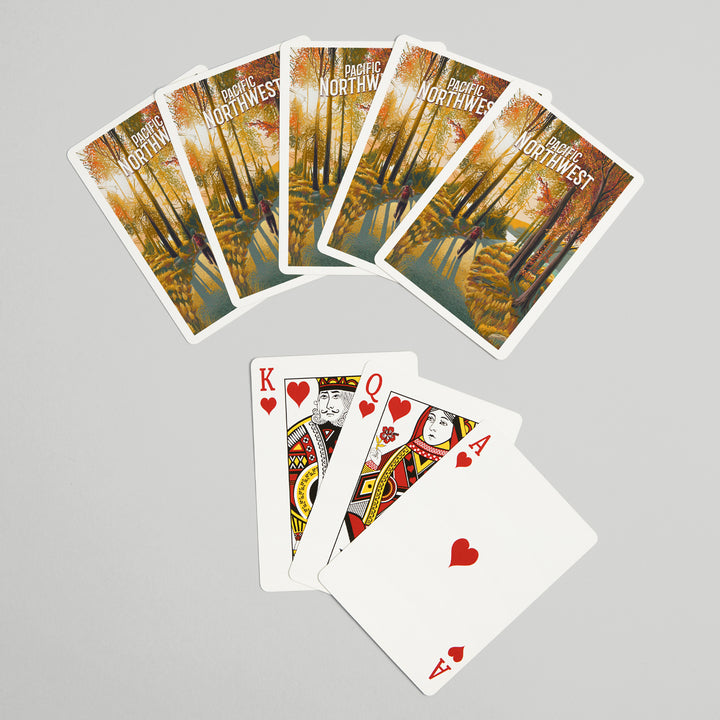 Playing Cards, Pacific Northwest, Walk In The Woods, Day Hike, 52 Card Deck with Jokers in Box, Unique Art