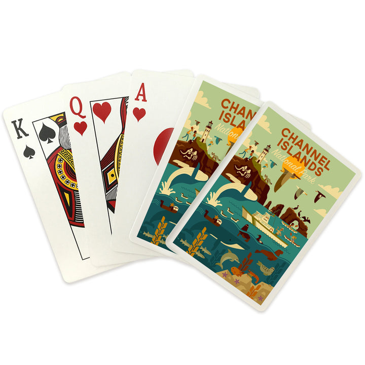 Playing Cards, Channel Islands National Park, California, Geometric National Park Series, 52 Card Deck with Jokers in Box, Unique Art