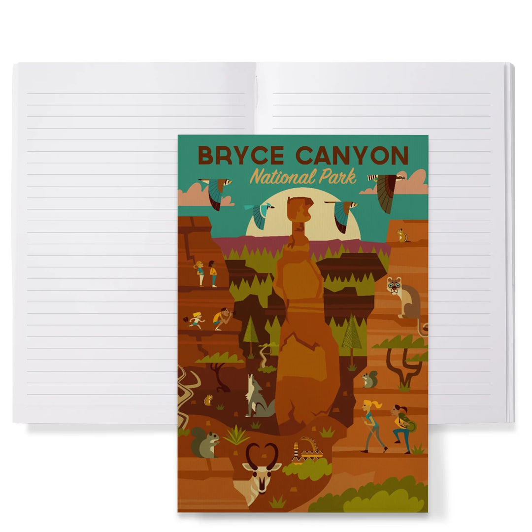 Lined 6x9 Journal, Bryce Canyon National Park, Utah, Geometric National Park Series, Lay Flat, 193 Pages, FSC paper