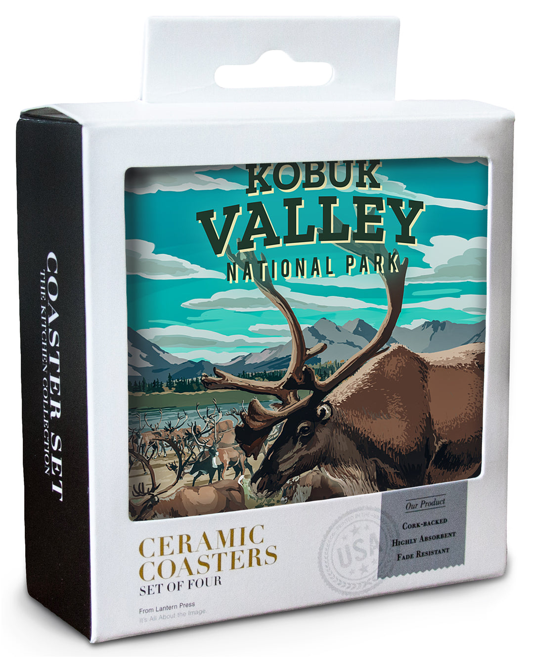 Kobuk Valley National Park, Alaska, Painterly National Park Series, Coaster Set