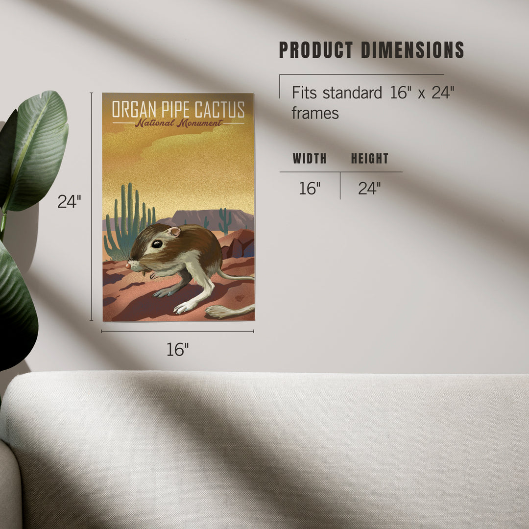 Organ Pipe Cactus National Monument, Arizona, Kangaroo Rat, Lithograph, Art & Giclee Prints
