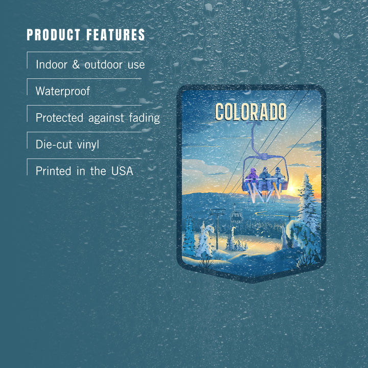 Colorado, Lithograph, Chairlift, Vinyl Sticker