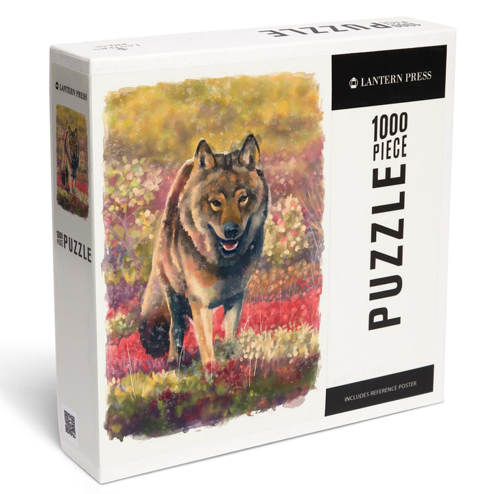 Watercolor Study, Gray Wolf, 1000 Piece Jigsaw Puzzle