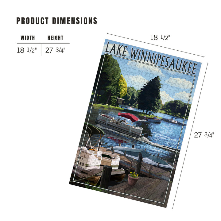 Lake Winnipesaukee, New Hampshire, Pontoon and Lake, Jigsaw Puzzle