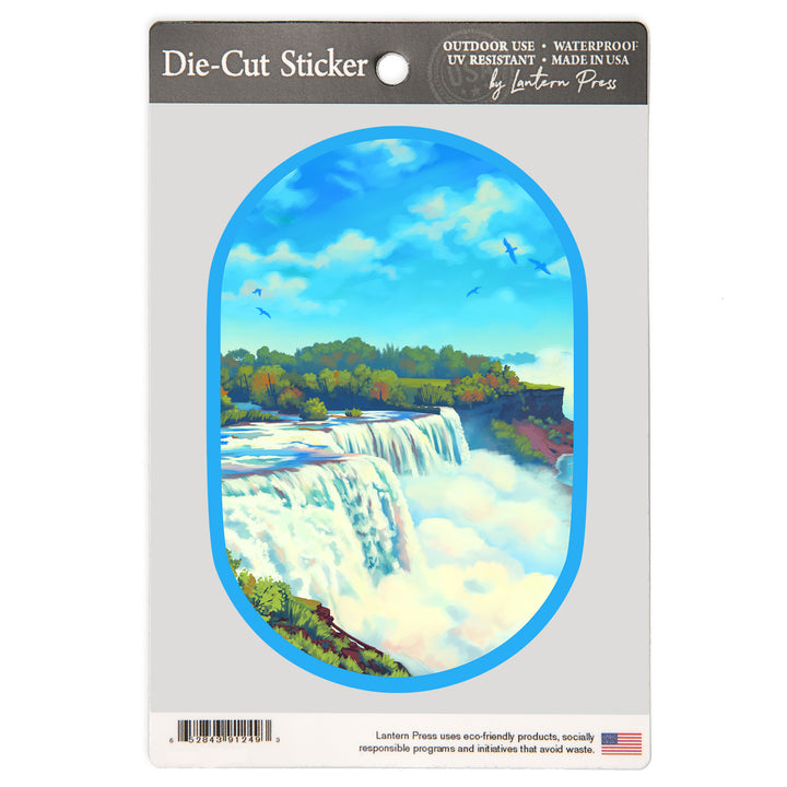 Niagara Falls, New York, Oil Painting, Vinyl Sticker