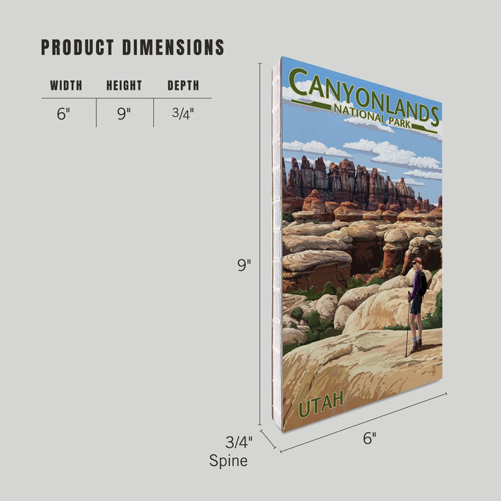 Lined 6x9 Journal, Canyonlands National Park, Utah, Hiker Scene, Lay Flat, 193 Pages, FSC paper