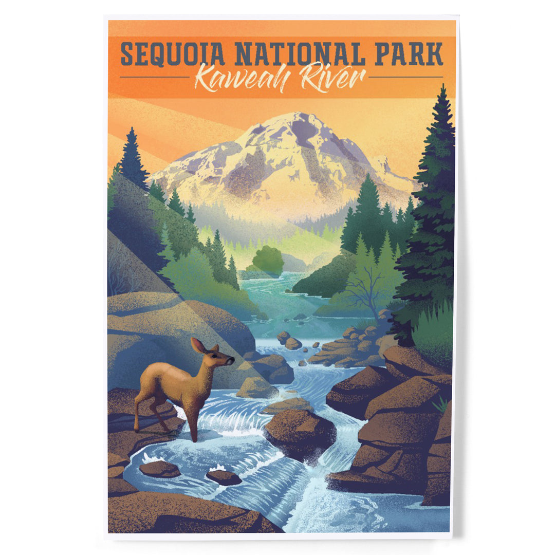 Sequoia National Park, California, Kaweah River, Lithograph, Art & Giclee Prints