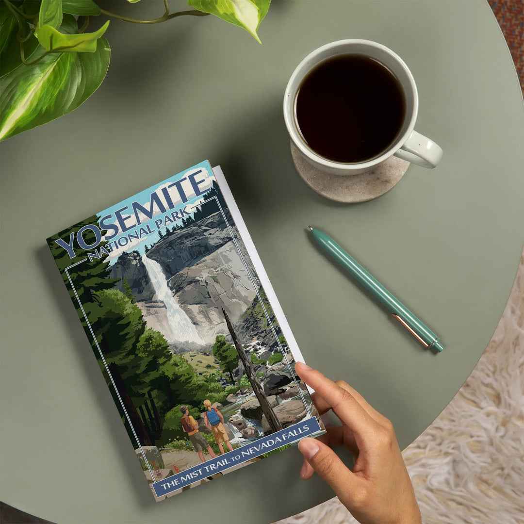 Lined 6x9 Journal, Yosemite National Park, California, Painterly, The Mist Trail, Lay Flat, 193 Pages, FSC paper