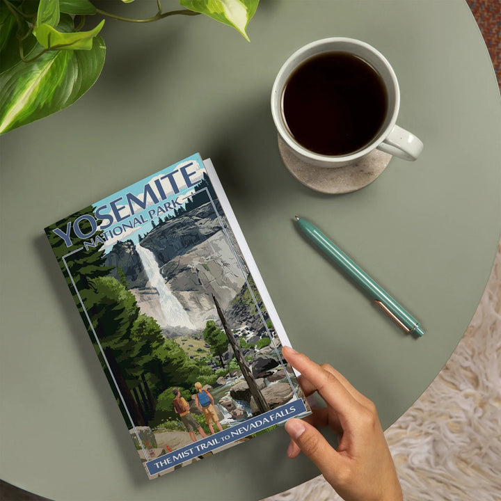 Lined 6x9 Journal, Yosemite National Park, California, Painterly, The Mist Trail, Lay Flat, 193 Pages, FSC paper