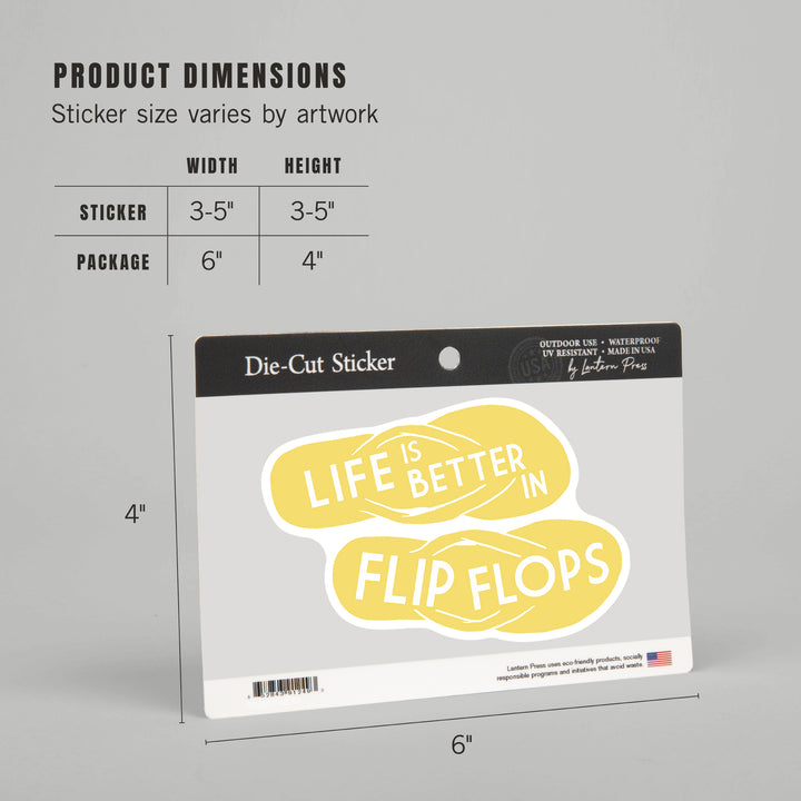 Life is Better in Flip Flops, Simply Said, Contour, Vinyl Sticker
