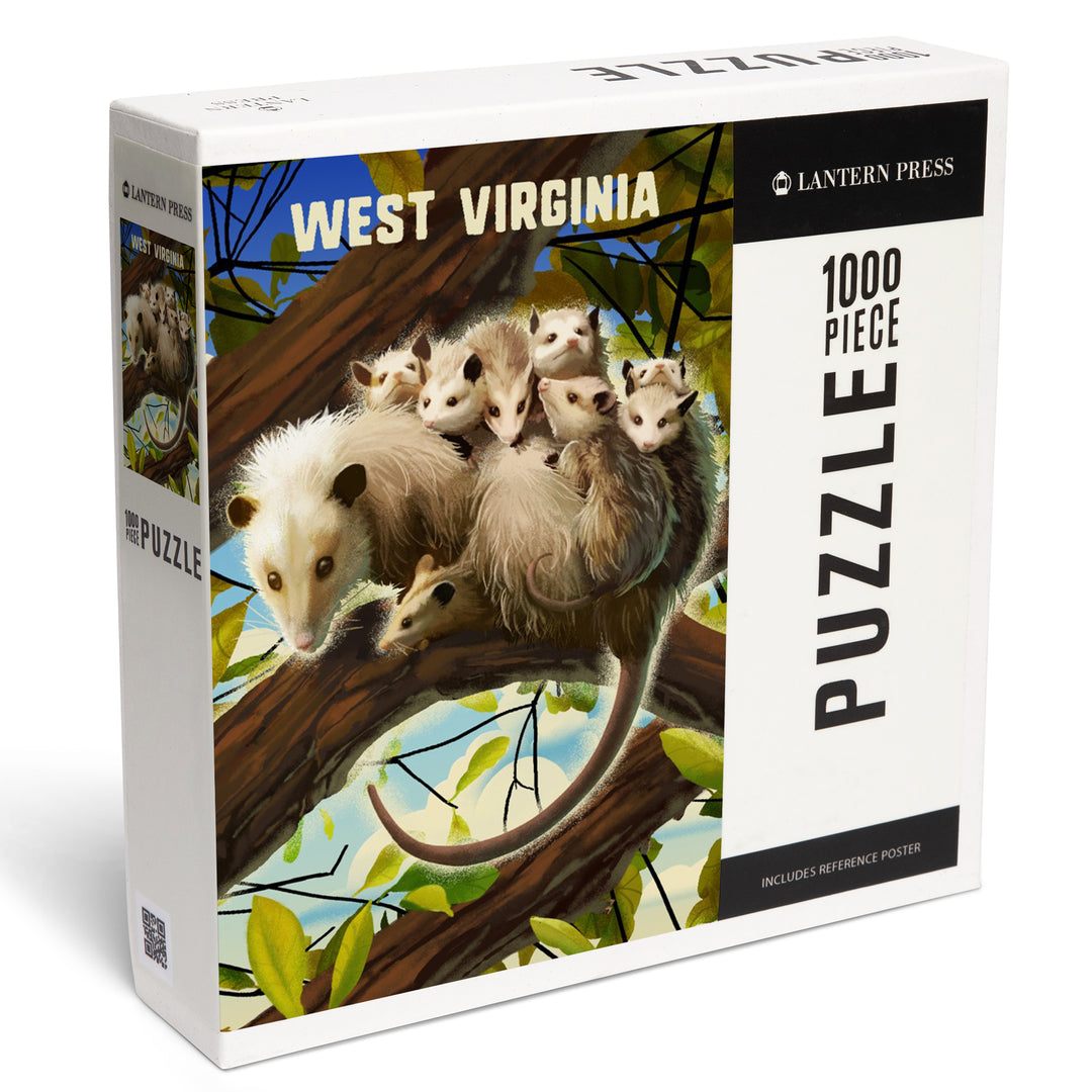 West Virginia, Possum with Babies, 1000 Piece Jigsaw Puzzle