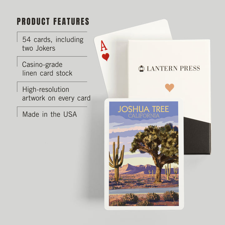Playing Cards, Joshua Tree, California, Painterly, Desert Scene, 52 Card Deck with Jokers in Box, Unique Art