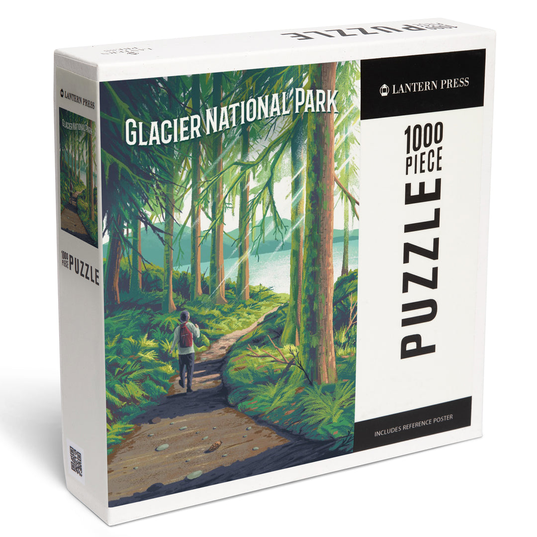 Glacier National Park, Montana, Walk in the Woods, Day Hike, 1000 Piece Jigsaw Puzzle