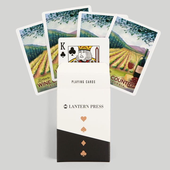 Playing Cards, Livermore, California, Wine Country, 52 Card Deck with Jokers in Box, Unique Art