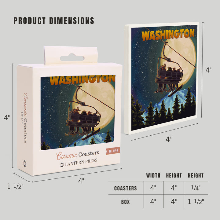 Washington Ski Lift, Full Moon Snowboarder, Coasters