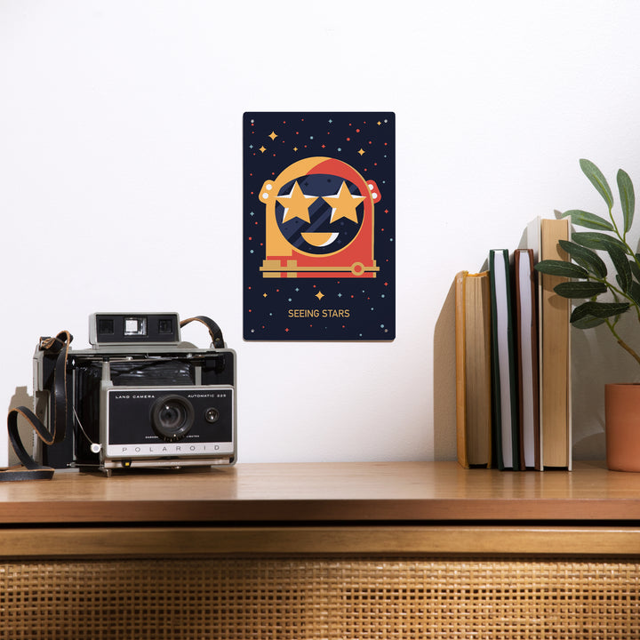 Equations and Emojis Collection, Astronaut Helmet, Seeing Stars, Metal Signs