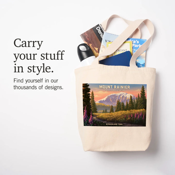Mount Rainier, Washington,, Mt Rainier National Park, Wonderland Trail, Tote Bag